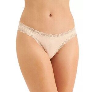 Jenni Intimates Women's Lace Trim Thong - Med